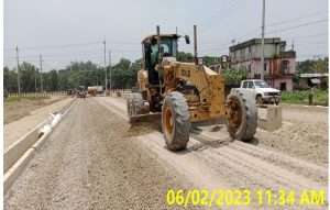 Base Course grading is in progress at Cox’s Bazar station approach road