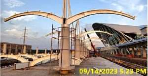 Platform Super Steel Structure Installation is in progress Shed at Cox's Bazar Station
