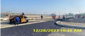 Bituminous Concrete (BC) work is in progress at Cox’s Bazar Station Car Parking area