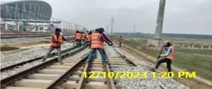 Top Ballast Profiling Work is in progress at Ch.100500 to 100700
