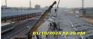 Super Structure Steel Installation work is in progress for Platform No. 03 at Cox's Bazar Station