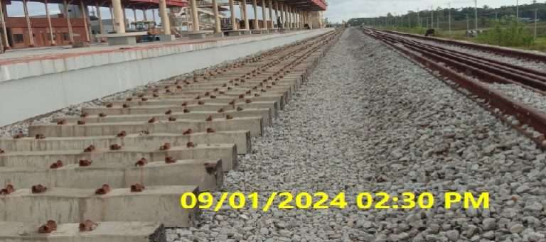 PSC Sleeper Laying of Line No. 05 at Ramu Station